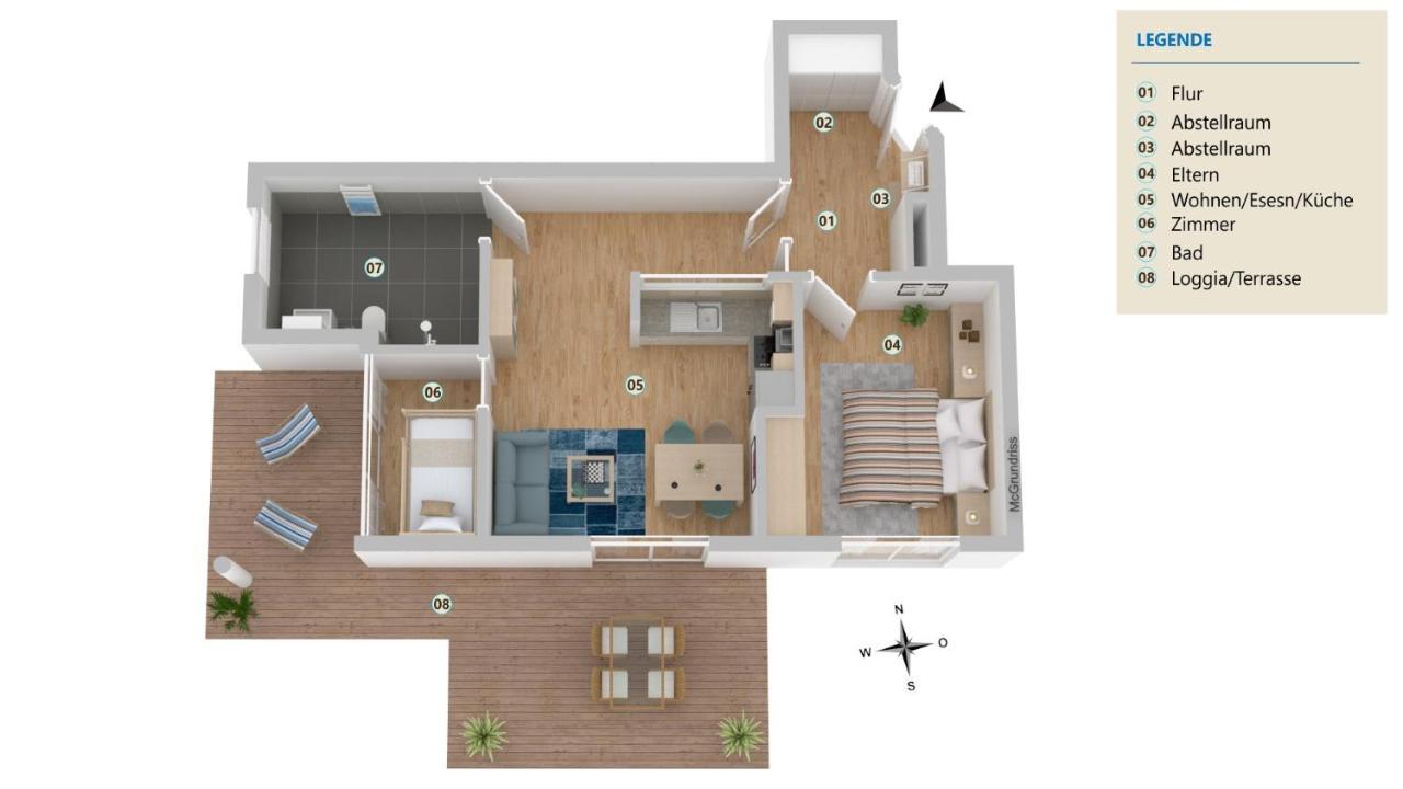 Seeblick Nordlicht, Exklusive Wohnung Mit Terrasse Wangerooge Exterior photo